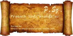 Pratsch Szókratész névjegykártya